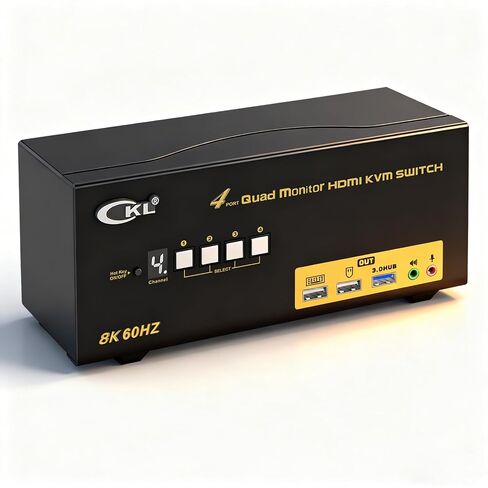 محول CKL 8K HDMI KVM مع محاكاة EDID يدعم الصوت والميكروفون (لأربعة أجهزة كمبيوتر وشاشتين 942HUA-5) in Kuwait
