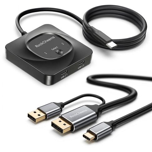 USB-C KVM Switch: Use Apple Studio Display/XDR with Windows PC & Mac, Displayport to USB-C Bridge, Supports Built-in Camera/Mic/Audio/PD, LG Ultrafine, ASUS ProArt, 5K@120Hz 6K@60Hz in Saudi Arabia