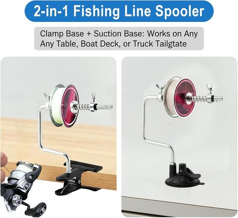 Fishing Line Spooler, Adjustable Stable Portable Fishing Line Spooler | Portable Table Reel Spooling Station with Clamp for Spinning, Baitcasting & Spincast Reels in Saudi Arabia