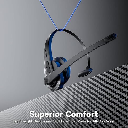 Wireless Headset with Mic for Work, Bluetooth Headset with Microphone(AI Noise Cancelling), Lightweight Comfortable with Mute Button Computer Headset with Microphone for PC/Office/Call Center/ Teams in Saudi Arabia