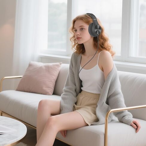 Cowyawn USB C Headphones Wired, Over Ear USB-C Wired Headphones with Mic | USB-C Headphones, HD Sound, Volume Control, Foldable USBC Headphones for Adult/Teens/Computer/Laptop/iPhone 15/16/17, Black in Saudi Arabia