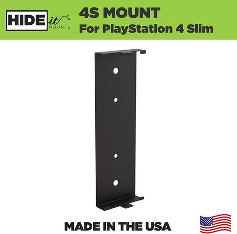 HIDEit Mounts 4S Wall Mount for PlayStation 4 Slim - Patented in 2018, Made in USA - Steel Wall Mount for PS4 Slim to Safely Store Your PS4 Slim Near or Behind TV in Saudi Arabia