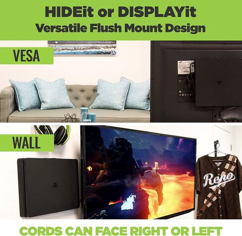 HIDEit Mounts 4S Wall Mount for PlayStation 4 Slim - Patented in 2018, Made in USA - Steel Wall Mount for PS4 Slim to Safely Store Your PS4 Slim Near or Behind TV in Saudi Arabia