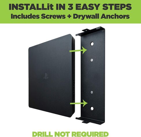 HIDEit Mounts 4S Wall Mount for PlayStation 4 Slim - Patented in 2018, Made in USA - Steel Wall Mount for PS4 Slim to Safely Store Your PS4 Slim Near or Behind TV in Saudi Arabia