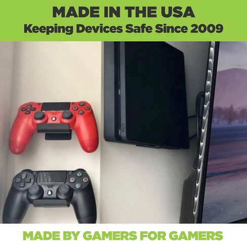 HIDEit Mounts 4S Wall Mount for PlayStation 4 Slim - Patented in 2018, Made in USA - Steel Wall Mount for PS4 Slim to Safely Store Your PS4 Slim Near or Behind TV in Saudi Arabia