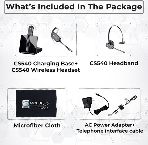 ANYHDD CS540 Wireless DECT Headset - Noise Canceling Microphone in Saudi Arabia