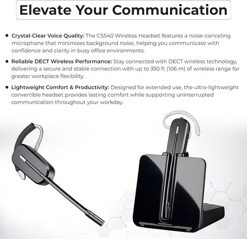 ANYHDD CS540 Wireless DECT Headset - Noise Canceling Microphone in Saudi Arabia