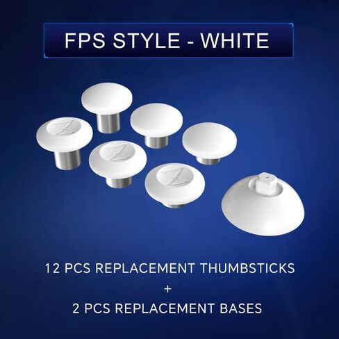 ZD Gaming B-Type Thumb Grip Replacement Kit, Standard/FPS/Arcade Joystick Caps with Replacement Bases, Non-Slip, Compatible with PlayStation/NS Pro Controllers, Enhanced Precision for E-Sports Gaming & All Game Modes (FPS Style)-Black in Saudi Arabia