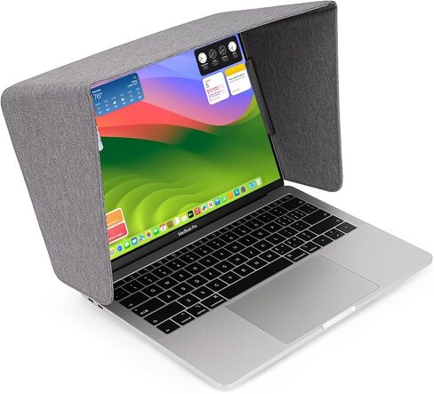 Laptop Sun Shade for Working Outside, Light Weight Display Screen Privacy Hood & Glare Shield, Foldable Shield Cover (Black, L) in Saudi Arabia