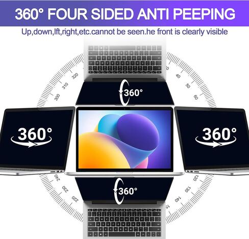 واقي شاشة للخصوصية 360 درجة متوافق مع جهاز MacBook pro 13 بوصة (2016-2022،M1، M2)، فلتر شاشة الخصوصية لجهاز MacBook Air 13 بوصة (2018-2021، M1)، مضاد للتجسس/مضاد لبصمات الأصابع/مضاد للضوء الأزرق/مضاد للوهج in Kuwait