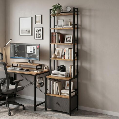 Arbuxzuy 6-Tier Wooden CD & Stereo Stand, Compact Audio Rack Cabinet | Game console shelf,Ideal for DVD players/Xbox,Space-saving tower design,6-tier storage for CDs/audio in Saudi Arabia
