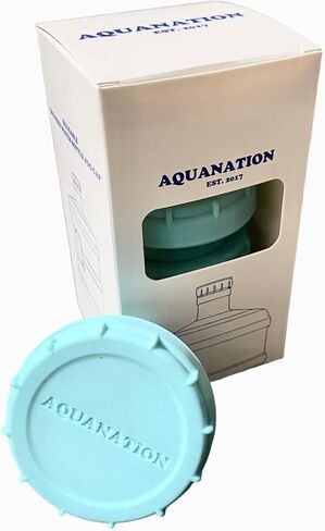 AquaNation Dew Cap Replacement - 55mm Snap On Crown Top Fit 3 & 5 Gallon Water Bottles Snug & Tight Leak Proof Reusable BPA-Free Jug Lids (4 Dew Caps) in Saudi Arabia