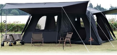 KTT Extra Large Tent 12-14 Person,Family Cabin Tents,2 Rooms,Straight Wall,2 Doors 4 Windows with Mesh,Waterproof,Double Layer,Big Tent for Outdoor,Picnic,Camping,Family Gathering. in Kuwait