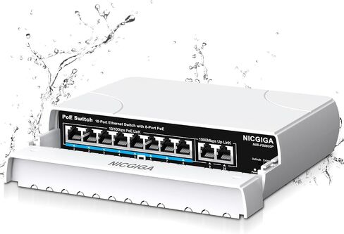Outdoor Waterproof 4-Port Gigabit PoE Switch with 4 Port PoE+@78W + 1000Mbps Uplink Port, 5 Port IEEE802.3af/at Power Over Ethernet Switch Unmanaged with VLAN Function, Plug & Play in Saudi Arabia