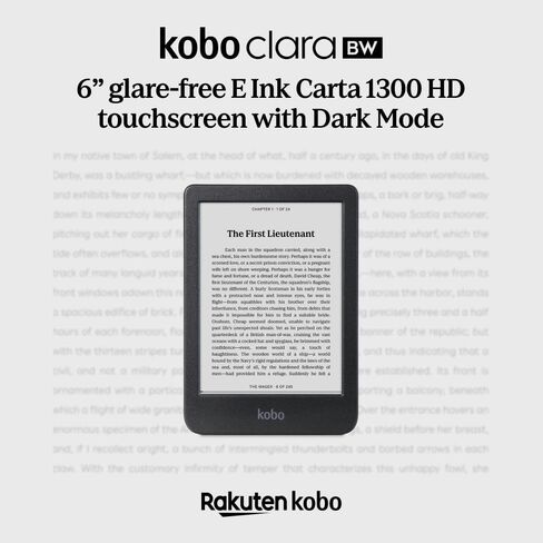 Kobo Clara BW Black eReader & Black SleepCover Bundle | 6" Glare-Free Touchscreen with ComfortLight PRO | Dark Mode Option | Waterproof | Built-in-2-Way Stand Cover in Saudi Arabia