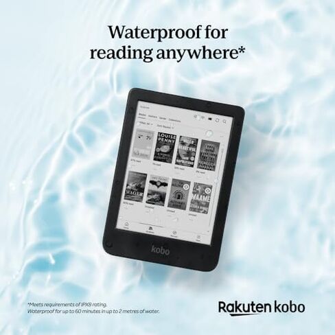 Kobo Clara BW Black eReader & Black SleepCover Bundle | 6" Glare-Free Touchscreen with ComfortLight PRO | Dark Mode Option | Waterproof | Built-in-2-Way Stand Cover in Saudi Arabia