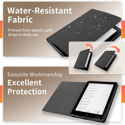Veidoo 6 Inch E-Book Reader with Large E-Ink Screen, 32GB ROM, 758 x 1024, 212DPI, Adjustable SMARTlight, Android E-Reader, Built-in Speaker, WiFi E-Ink Tablet with Cover(Black) in Saudi Arabia