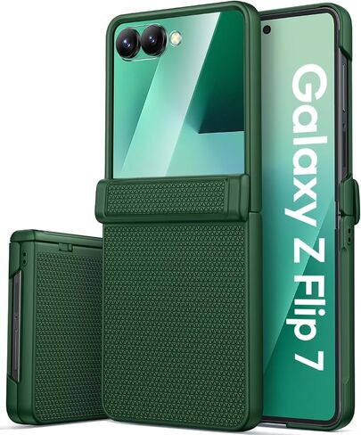 Vihibii for Samsung Galaxy Z Flip 7 Case with Hinge Protection, Dark Purple | Outer Screen Protector, Anti-Slip, Lightweight, Shockproof, Full Body Protective, Rugged, Durable, 2025 5G, Men, Women, Girly in Saudi Arabia