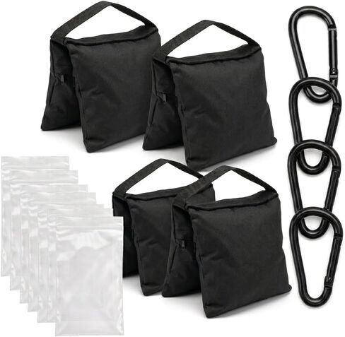 Heavy Duty 4 Pack Yellow Sand Bags, 600D Oxford Weight Bags with #8 Zippers, Double 204 Stitch & Reinforced Steel Plate for Photography, Canopy Tent, Light Stand, Umbrella Base, Outdoor Patio in Saudi Arabia