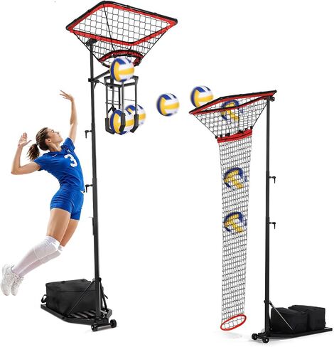 HVDI Volleyball Setter & Spike Trainer System, Heavy Duty Volleyball Training Aid Set – 88LB Sandbag Base with Dual Wheels for Easy Mobility, Adjustable Hitter & Receiver Combo System in Saudi Arabia