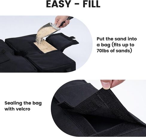 Sand Bags for Weight, 2 Sports Net Sandbags 70lbs (Without Sand) | Heavy Duty Weighted Base Anchor for Soccer Goals Basketball Hoop Golf Nets Football Nets Hockey Nets Hold Down Umbrella Base in Saudi Arabia