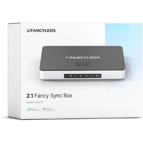 Fancyleds 2.1 Fancy Sync Box Streaming Media Player TV LED إضاءة خلفية متزامنة مع HDMI 2.1، 4K 120 هرتز، 144 هرتز، 8K 60 هرتز، VRR، ALLM، 96 مصباح LED RGBW لكل متر إضاءة محيطة (لأجهزة التلفاز من 70 بوصة إلى 95 بوصة) in Kuwait