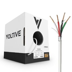 Voltive 18/4 Shielded Low Voltage Wire, Plenum CL3P, White, 500ft - 18AWG, 4 Conductors, Overall Shield, Stranded Bare Copper, UL Listed - V-1264-1 in Saudi Arabia