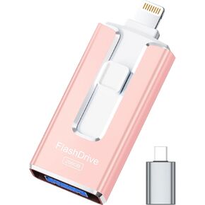 MFi Certified 256GB Flash Drive for iPhone iPad, Photo Stick for External Memory Storage, Easily Back Up and Save Photos Videos, USB Memory Stick Thumb Drive for iPhone/iPad/Android/PC(Rosepink) in Saudi Arabia