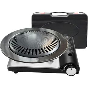 Detachable Grill Pan & Gas Stove Combo with Safety Auto-Eject | Portable Suitcase Design for Camping, Tailgating, Picnics, Indoor/Outdoor Cooking & Hot Pot in Saudi Arabia