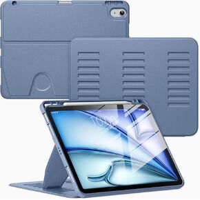VIKESI Case for iPad Air 11-inch with M4 / M3 / M2 Chip 2026/2025/2024 and for iPad Air 5th/4th Gen 10.9 Inch 2022/2020,Multiple Angles Stand Cover,Soft Back,Pencil Holder,and Auto Sleep/Wake,Black in Kuwait