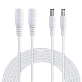2 Pack Power Extension Cable 12ft 2.1mm x 5.5mm Compatible with DC 5V 12V 24V for CCTV Security Camera IP Camera Standalone DVR, LED Strip String Light-Male to Female (White) in Saudi Arabia