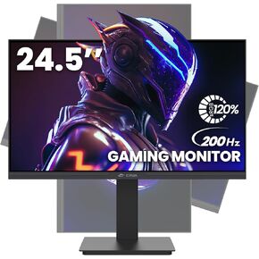 CRUA 24.5" FHD 200Hz Vertical Monitor, Height/Pivot/Swivel/Tilt Adjustable | 120%sRGB Color, FreeSync, HDMI/DP, Low Blue Light, and 75x75mm Wall Mount for PC Gaming, Coding, Streaming, Study, and Office in Saudi Arabia