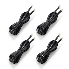 3.3FT - 4Pack RJ12 كابل الهاتف 6P6C، أسود، ذكر إلى ذكر سلكي مستقيم لكل من نقل البيانات والإشارات الصوتية لسلك الهاتف والفاكس ومودم DSL والطابعة والراديو in Kuwait