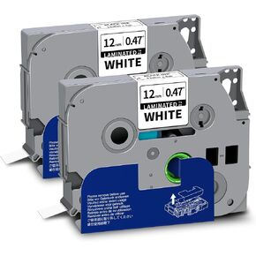 Tze-2312PK Tze-231 0.47 Laminated White Label Tape Compatible for Brother | Tze-231 Tz-231 Label Maker Tape Black on White 1/2" 12mm Tz Tape Compatible for Brother P Touch PTD220 PTD210 PTH100 PT-H110 in Saudi Arabia