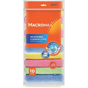 Macro Max Microfiber Cleaning Cloth – Pack of 4 – Ultra Absorbent Lint‑Free Reusable Towels for Kitchen, Glass, Counters, Furniture – Soft Non‑Scratch Microfiber in Saudi Arabia