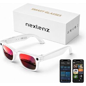 Smart Glasses with Camera for Travel & POV Video, White | Hands-free POV camera glasses for travel, cycling and daily moments, with Bluetooth audio, calls, translation and WiFi. in Saudi Arabia