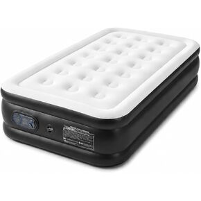 Air Mattress Twin with Built in Pump, 16" Double High Inflatable Air Bed, Portable Blow Up Mattress with Non-Slip Bottom, 660 lbs Weight Capacity for Guests, Home, Camping & Travel | 16" Inflatable Air Bed, Portable Blow Up Mattress, 660 lbs Weight Capaci in Saudi Arabia