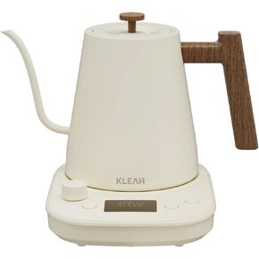 KLEAH Gooseneck Electric Kettle with Temperature Control - 0.8L Automatic Shut Off Tea & Coffee Kettle, Hot Water Boiler Pour Over Coffee Kettle, 1200W Quick Heating Keep Warm, Bone White in Saudi Arabia