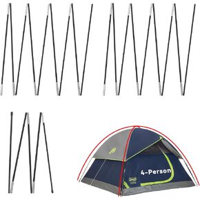 Upgraded 3 PCS Replacement Tent Poles for Coleman 4 Person Sundome Camping Tent, Camping Tent Accessories for Coleman Camping Tent, Pre-Assembled Fiberglass Replacement Pole Set in Saudi Arabia