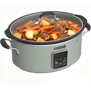 HOMECOOKIN Slow Cooker, Extra Large 10 Quart Programmable Slow Cookers with Timer, Dishwasher Safe Glass Lid & Crock, Kitchen Appliance for Families and Gatherings, Olive in Saudi Arabia