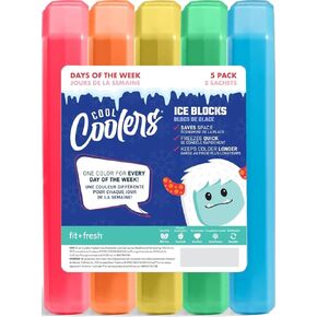 Fit & Fresh Cool Coolers 5pk Days of the Week Ice Blocks | Reusable Ice Packs for Lunch Boxes & Coolers, BPA-Free, Long-Lasting Freeze, Cold Packs for Kids Lunch Bags, School & Travel in Kuwait