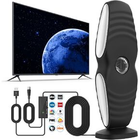 TV Antenna Indoor 2026, Digital Antenna for Smart TV for Local Channels | 3000+ Miles Long-Range Reception with Magnetic Base with Amplifier Signal Booster,Support 4K 1080p/ Older TVs in Saudi Arabia