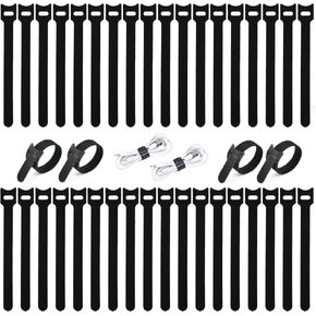 BALABALA 100PCS Cable Ties 6 Inch, Reusable Hook and Loop Straps for Cord Management, Fabric Fastening Straps with Strong Grip, Multi-Color Adjustable Cable Organizer for Home Office Electronics in Saudi Arabia