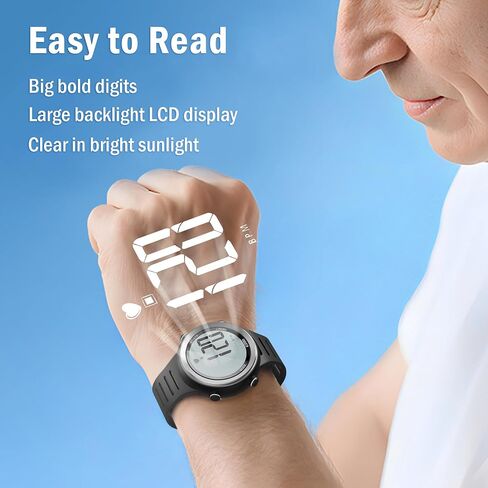 EZON Heart Rate Monitor and Chest Strap, Exercise Heart Rate Monitor, Sports Watch with HRM, Waterproof, Stopwatch, Hourly Chime T007 in Saudi Arabia