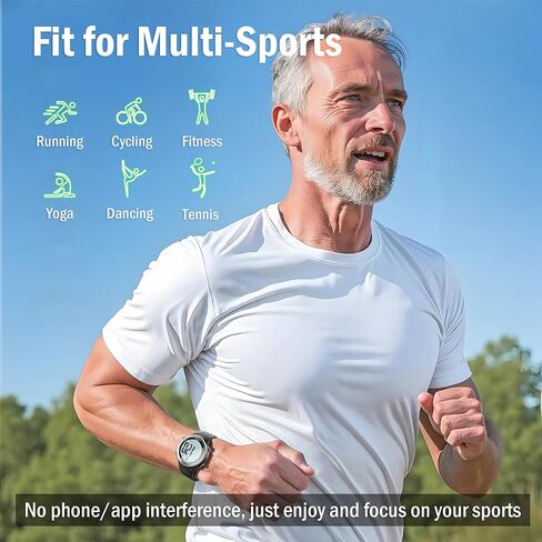EZON Heart Rate Monitor and Chest Strap, Exercise Heart Rate Monitor, Sports Watch with HRM, Waterproof, Stopwatch, Hourly Chime T007 in Saudi Arabia