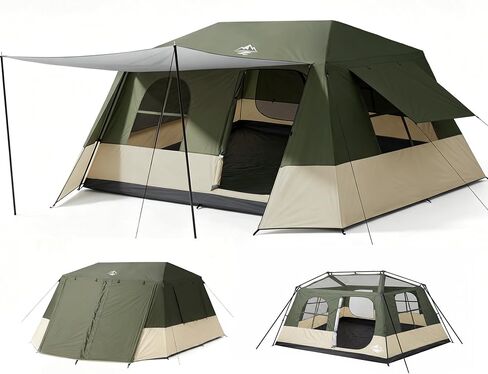 6 Person Tents for Camping Waterproof Family Cabin Tent with Full Rainfly | Setup in 60S Windproof Double Layer Large Cabin Tent, Spacious Breathable Family Camping Instant Tents with Carry Bag in Saudi Arabia
