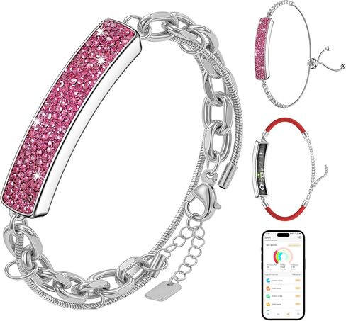 Smart Bracelet for Women,Daily Fitness Activity Tracker/Heart Rate Tracking/Sleep Tracking/Step Counter,1ATM Waterproof,Multiple Sport Modes, Fitness Tracking Wearable with Free App, 2 Bands in Saudi Arabia