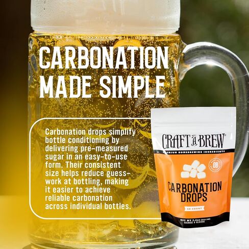 Craft A Brew Carbonation Drops – Pre-Measured Priming Sugar for Bottling – Fast, Mess-Free Carbonation for Beer, Hard Cider & Mead – Consistent CO2 Carbonation – Easy to Use – Fizz Drops in Saudi Arabia