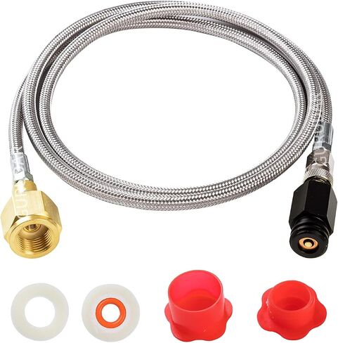 CO2 Tank CO2 Cylinder Direct Adapter with 60in Stainless Steel Hose, CGA320 to TR21-4 Carbonated Water Soda Maker Connector for Fizzi One Touch Jet Ninja Thirsti in Saudi Arabia