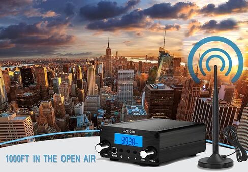 1000FT Long Range FM Transmitter Stereo Mini Radio Station for Church Drive-in Movie, Church Parking Lot, Lights Fireworks Show in Saudi Arabia
